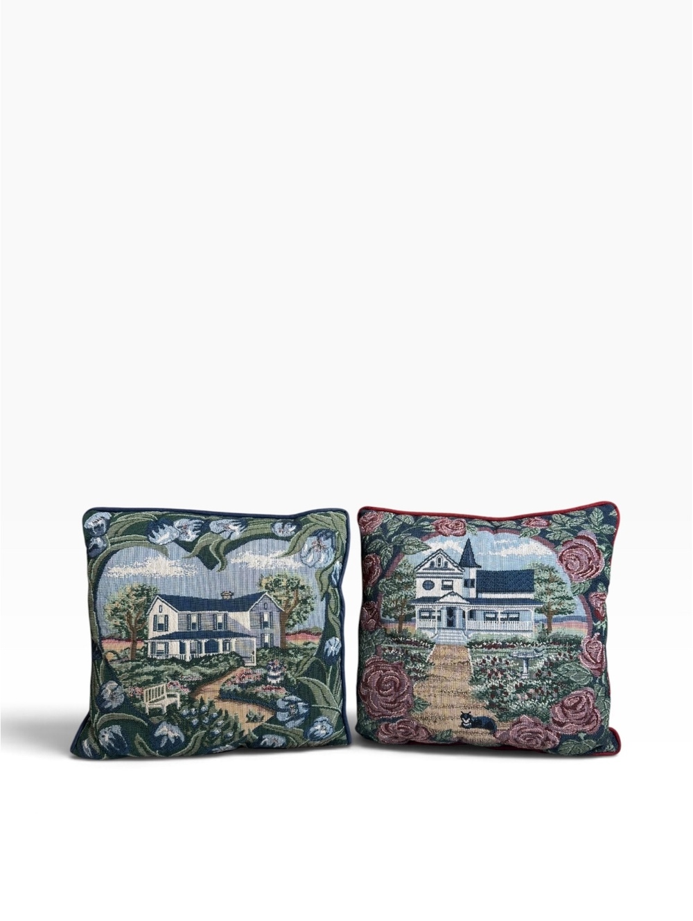 Decorative Vintage Style Tapestry Throw Pillow bundle House Garden Design